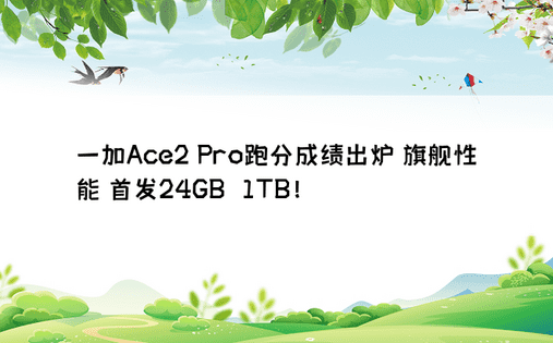 一加Ace2 Pro跑分成绩出炉 旗舰性能 首发24GB＋1TB！