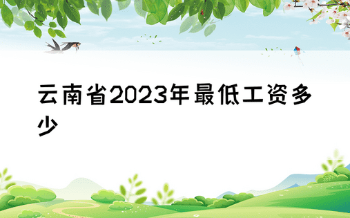云南省2023年最低工资多少