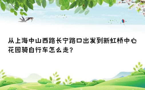 从上海中山西路长宁路口出发到新虹桥中心花园骑自行车怎么走？